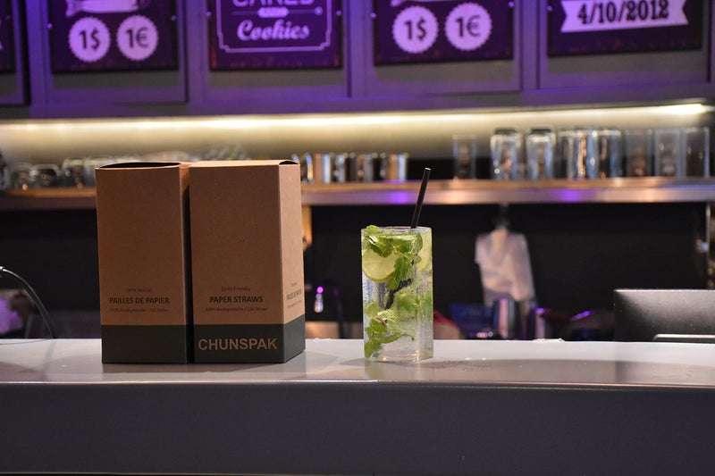 chunspak Black Paper Straws  Solid black/250 Bulk  Biodegradable Paper Drinking Straws for Cocktail  Drinks  Bars and Restaurant  7.75""x0.24"" - Image 4