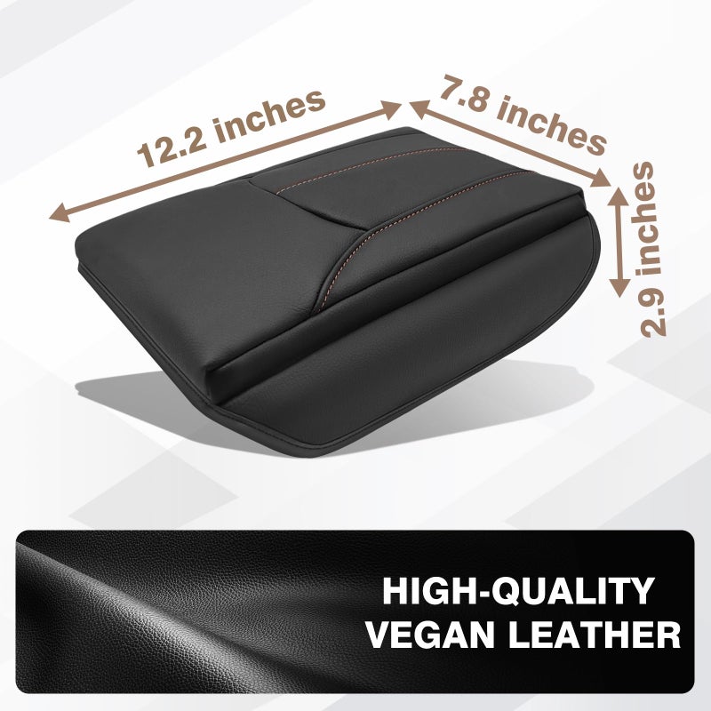 Muslogy Center Console Armrest Cover Fit for Subaru Forester 2025 Accessories, Comfort Armrest Pad Console Lid Cushion Protector Vegan Leather 1-Inch Extra Thick - Image 1