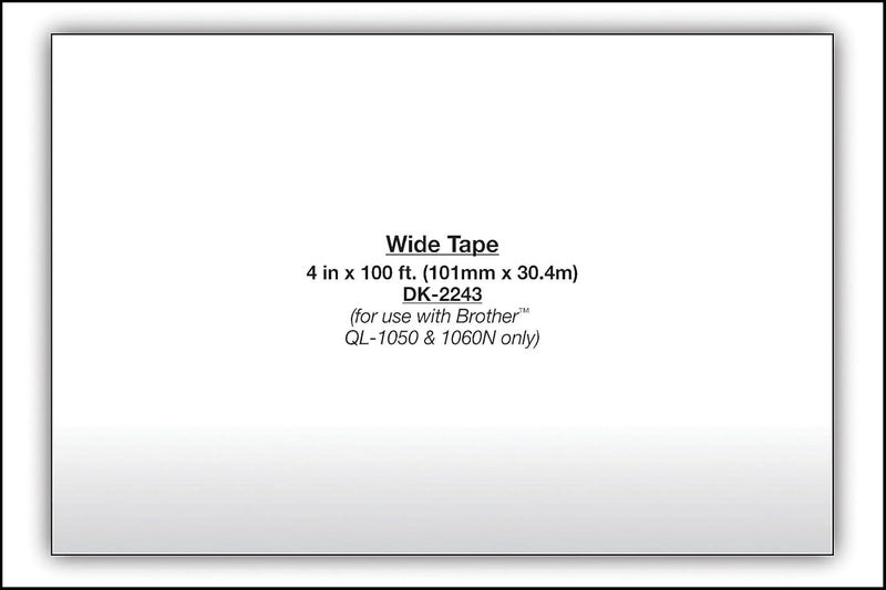 brother Genuine DK-2243 Continuous Length Black on White Paper Tape for QL Label Printers, 4" x 100' (101mm x 30.4M), 1 Roll per Box, DK2243 - Image 4