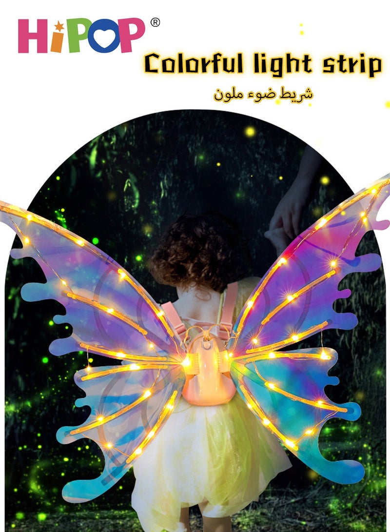 HIPOP Dress Costume for Girls,Electric Glowing Wings Universal Size,Cool Lighting Effects,Wings Can Flap,3-12 Age Children's Party Role Play Costume - Image 4