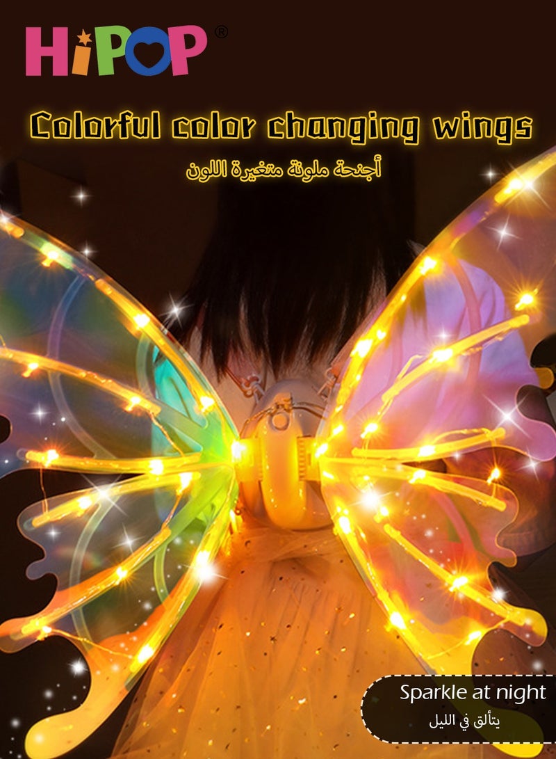 HIPOP Dress Costume for Girls,Electric Glowing Wings Universal Size,Cool Lighting Effects,Wings Can Flap,3-12 Age Children's Party Role Play Costume - Image 2