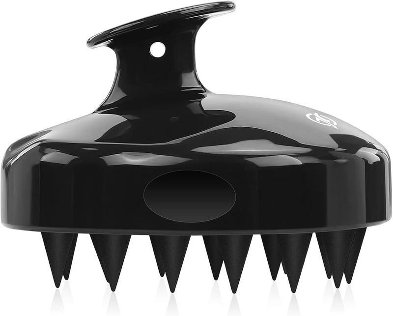 FReatech Scalp Massager Hair Growth, Scalp Scrubber Shampoo Brush with Soft Silicone Bristles for Dandruff Removal and Hair Care, Wet & Dry Hair Massager Scalp Exfoliator for All Hair Types, Black - Image 1