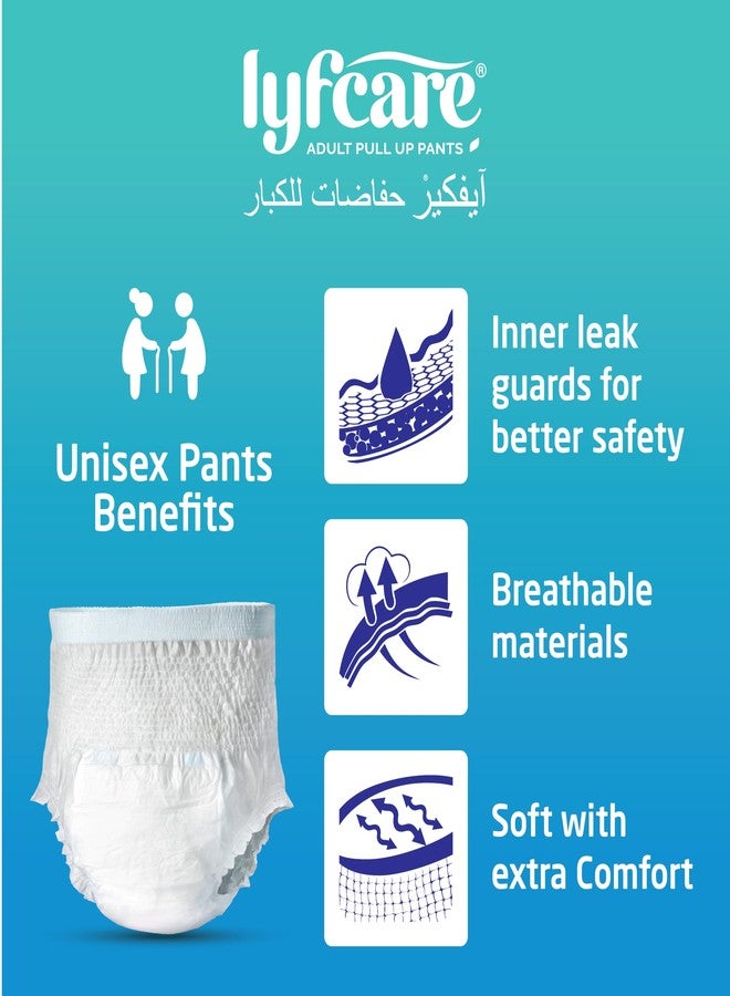 Lyfcare Adult Diapers Extra large Size (XL) - 20 Units (Pack of 2) | Unisex Diapers Pants Style | Waist (90-125 cm) | Wetness Indicator, Super absorb, 360° Protection & 0% Leakage | For Unisex - Image 3