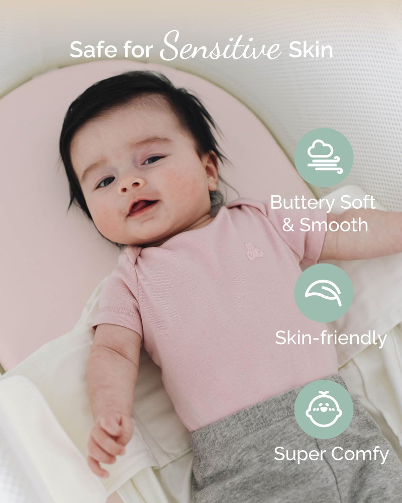 TotCare Bedside Sleeper Bassinet Fitted Sheets 33x20 for Maxi COSI Iora, Koola Baby, Baby Joy, Angelbliss, Kidsclub Bedside Bassinet - Buttery Soft Sheets - Sky + Sage + Cloud, 3 Pack - Image 5