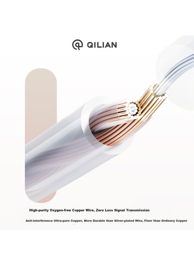 Qilian Wired In-ear Headphones, 3.5mm Round Hole Monitoring Headphones Without Microphone, Gaming E-sports Earphones For Mobile Phones, Computers, Hifi Music Ji Bai | Microphone-free] - Image 2