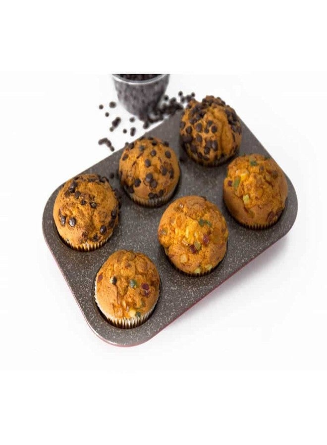 Kosh - Perfect Baking Tools for Beginners or Experts - Bakeware Moulds Non-Stick Teflon Coated 6 Cup Muffin Tray Carbon Steel Cake Mold/Baking Tray/Tin/Pan - 6 Cup Muffin Tray - Image 2