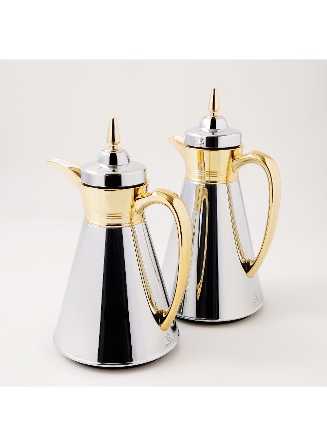 Dallaty 2Pcs Steel Vacuum Flask Set, Gold - Image 1