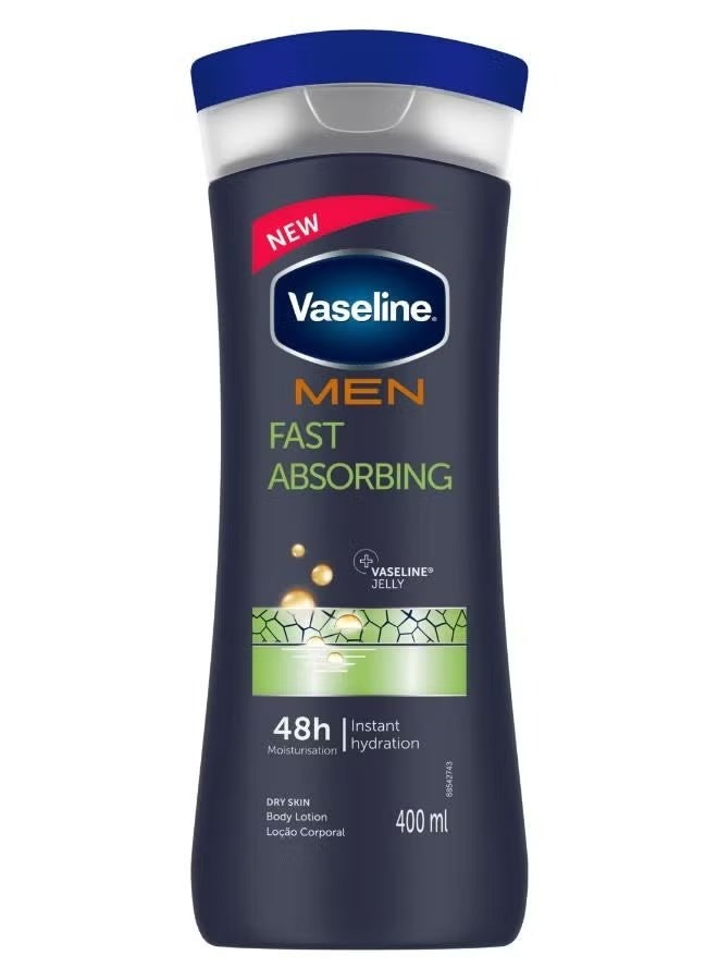 Vaseline Fast Absorbing Body Lotion for Men 48h 400 ml