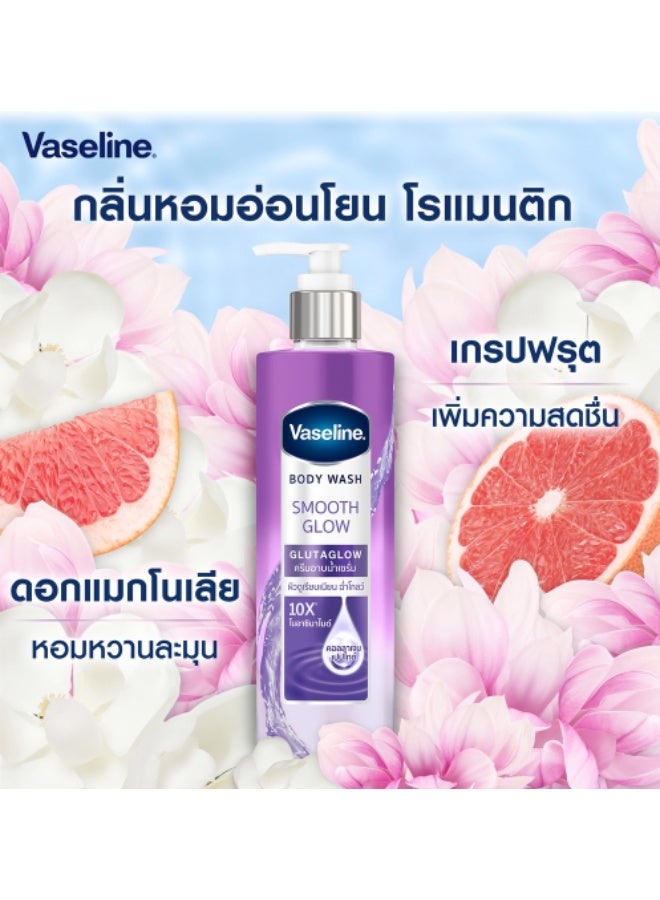 فازلين غسول الجسم سموز جلو غلوتا جلو 10 إكس نياكيناميد لتفتيح البشرة وترطيبها جل استحمام برائحة الفواكه المنعشة 425 مل - Image 3