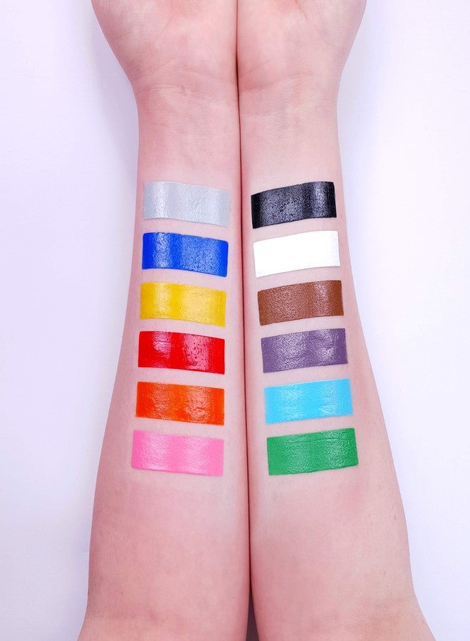 Moon Creations Face Paint Stick / Body Crayon Set of 12 Makeup for The Face & Body by Moon Creations - 0.12oz - Image 2