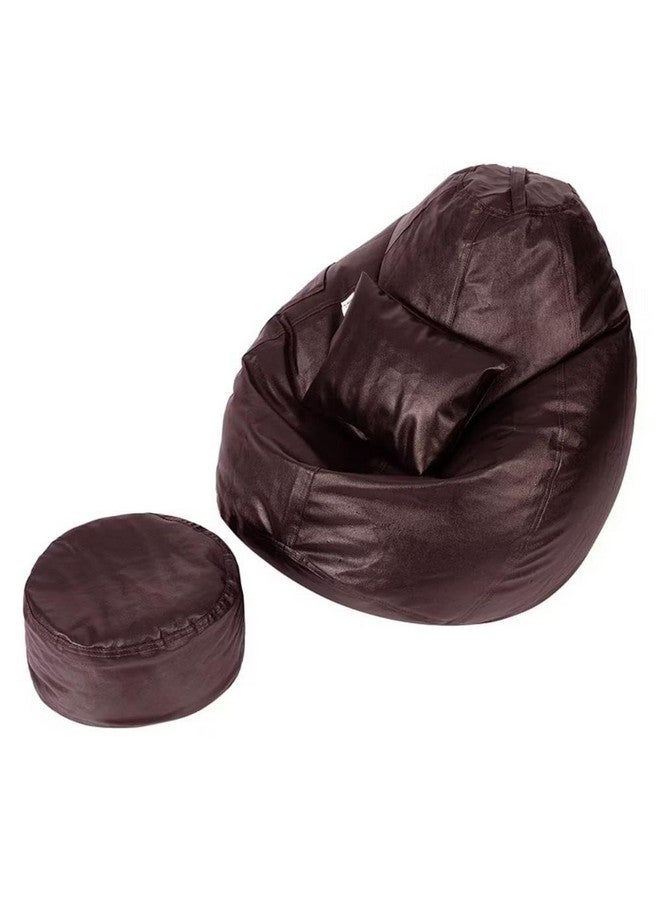 Wakefit Wakefit Bean Bag Cover 4XL | 3 Months Warranty | Leatherette Bean Bag Without Beans | Brown  - Image 1