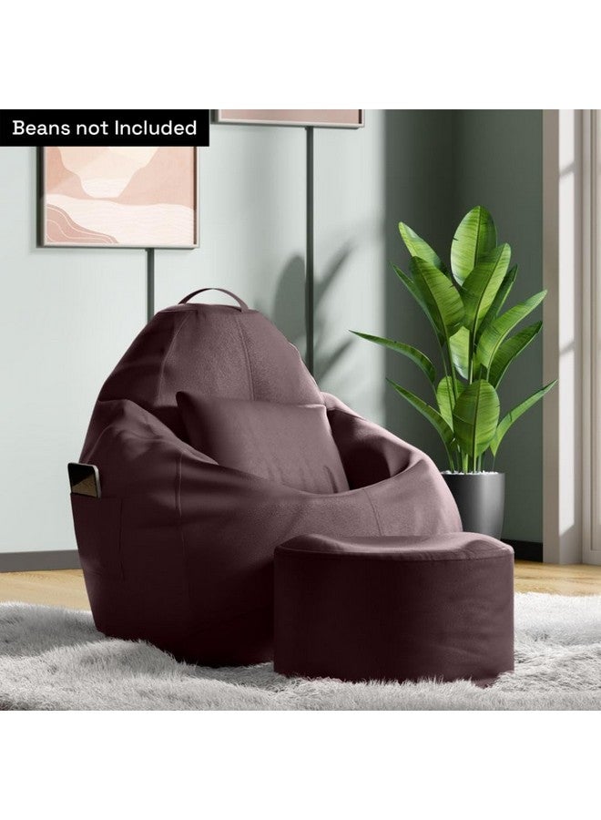 Wakefit Wakefit Bean Bag Cover 4XL | 3 Months Warranty | Leatherette Bean Bag Without Beans | Brown  - Image 2