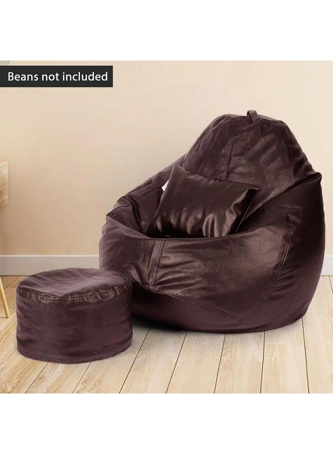 Wakefit Wakefit Bean Bag Cover 4XL | 3 Months Warranty | Leatherette Bean Bag Without Beans | Brown  - Image 3