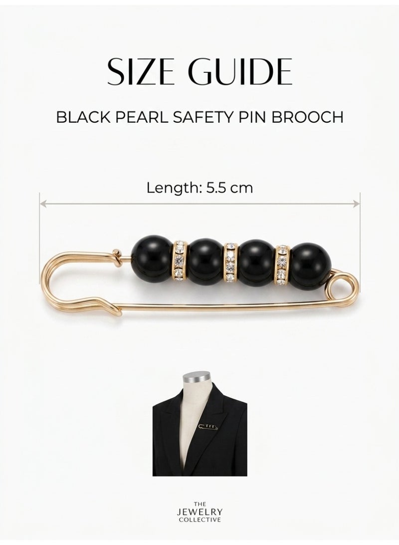 Multi-functional Pearl & Rhinestone Safety Pin Brooch, 5.5cm Waist Adjuster for Jeans & Dresses - Image 2