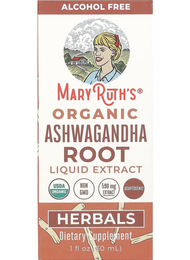 MaryRuth's مستخلص سائل من جذر الأشواغاندا 1 أونصة سائلة 30 مل - Image 1