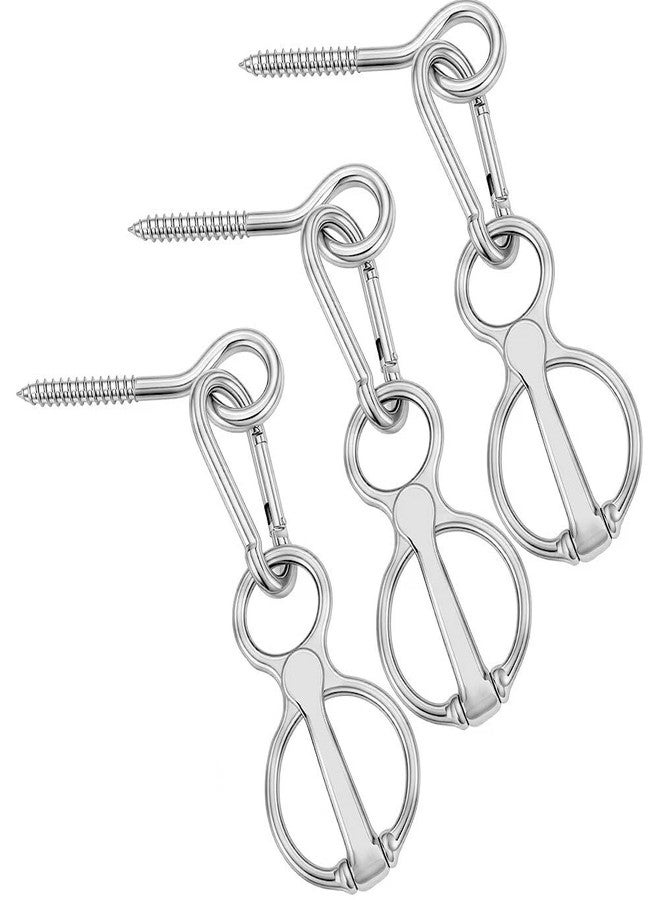 AHANDMAKER 3 Sets Horse Tie Ring, Sturdy Metal Tie Ring Horse Training Equipment with Eye Bolts and Snaps Horses Tack and Supplies Safe Horses Accessories for Stall Stable Racetrack, Platinum - Image 1