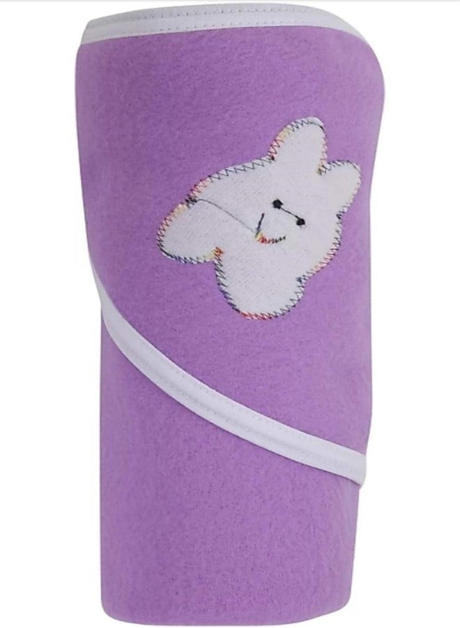 First Kick Baby Blankets New Born Pack of Hooded Wrappers Cum Wrap Towel Pack of 3 (Fleece & Polyester, skin friendly, Pink, Blue, Purple) - Image 5