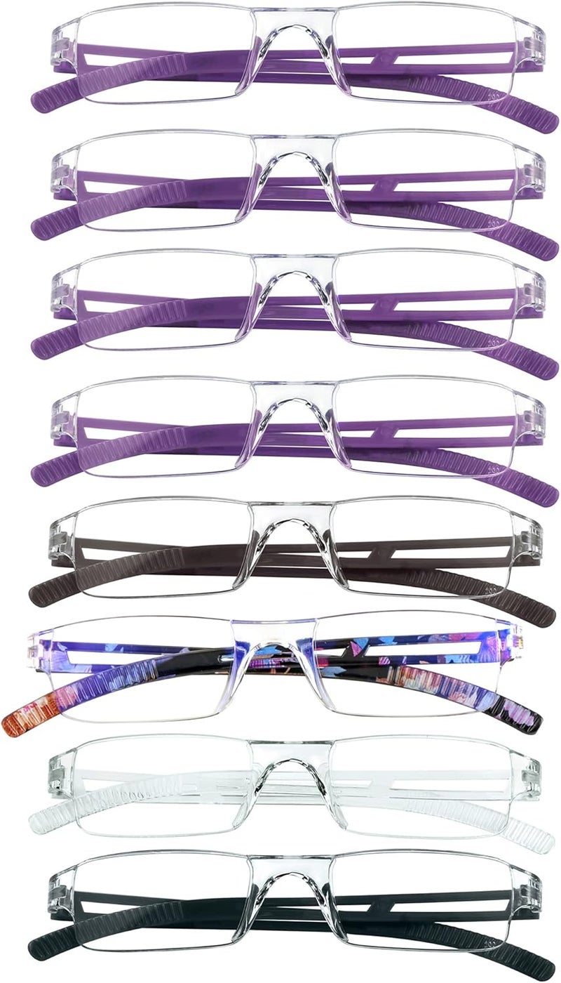 VisionGlobal 5/8 Pairs Reading Glasses, Computer Reading Glasses for Women and Men, Fashion Square Eyewear Frame - Image 1