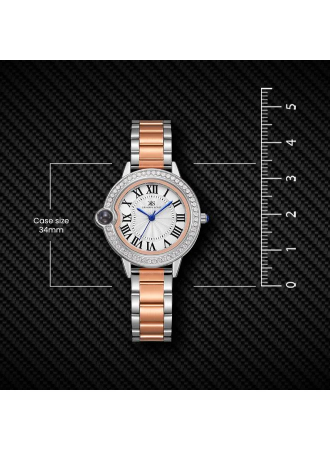 Kenneth Scott White Women's Stainless Steel Analog Watch K22530-KBKW - 34 mm for Women | Best Price UAE