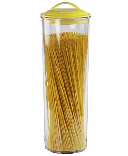 Reston Lloyd Tall Clear Spaghetti Pasta Storage Canister Container with Airtight Lid BPA Free for Kitchen Pantry Organization, Lemon - Image 2