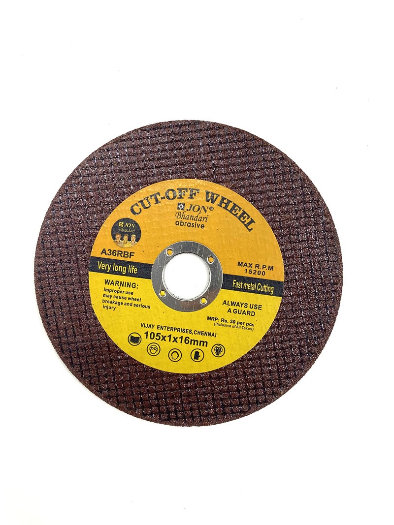 Jon Bhandari Tools 4 inch Premium Abrasive Cut Off Wheel – Set of 50 Metal Cutting Discs (105x1x16mm) for Iron, Steel & Other Metals – High performance, Durable, Heat Resistant, Low Vibration - Image 5