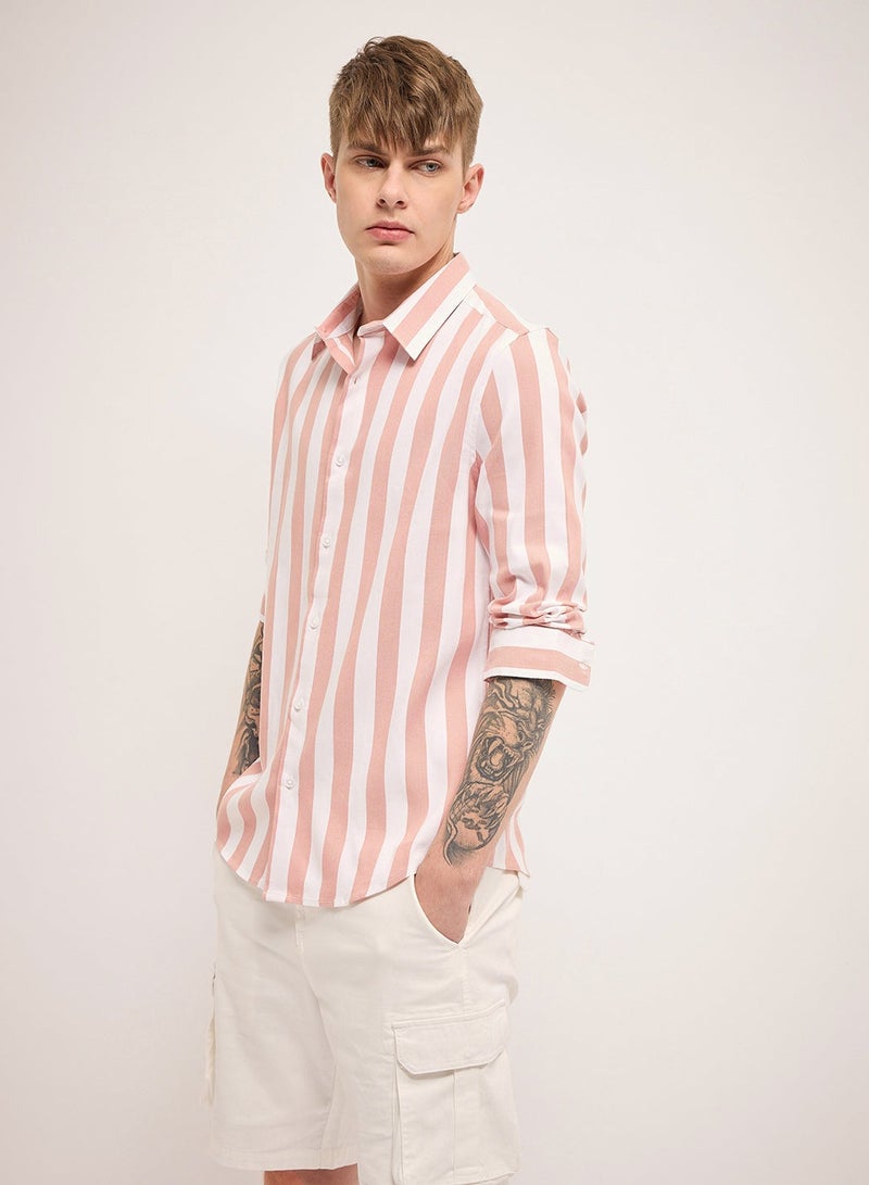 THE BEAR HOUSE Cotton Blend Shirt for Men | Slim Fit, Long Sleeve, Casual or Formal Button-Down | Soft, Breathable Fabric for Work, Everyday, & All-Season Wear in Stylish - Image 3