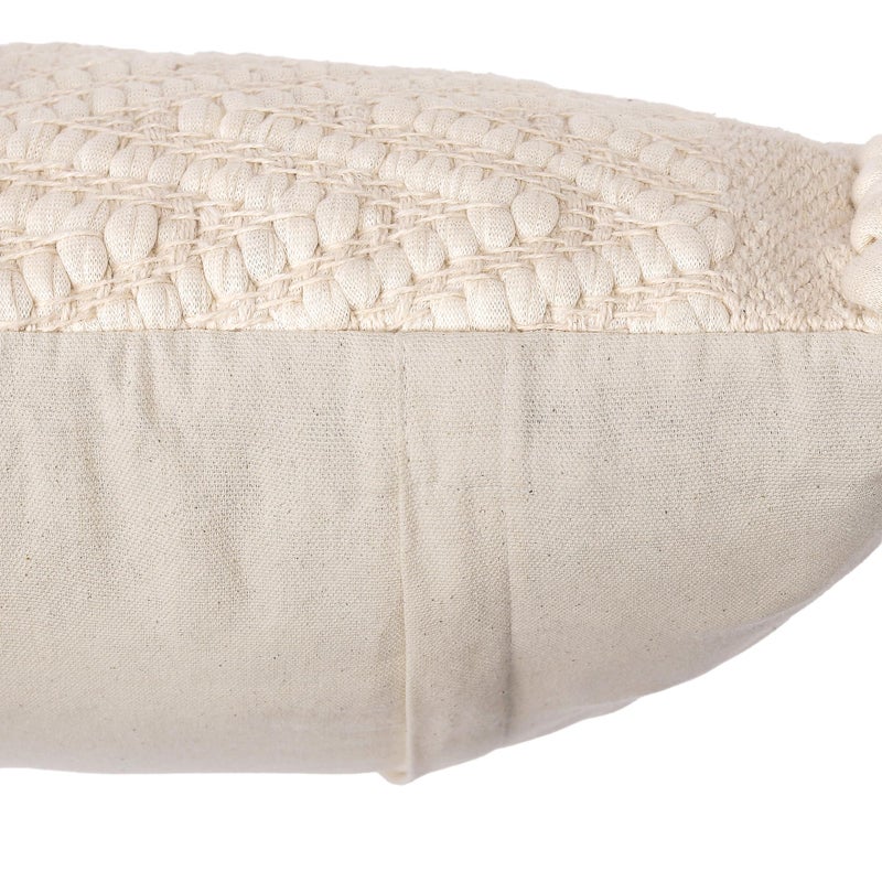 Red Earth REDEARTH Â· Tufted Throw Pillow Cushion Covers - Boho Textured Woven Decorative Cases Set for Couch, Sofa, Bed, Farmhouse, Chair, Patio, Car - 100% Cotton (18x18 ; Boho Chic Natural) Pack of 2 - Image 5