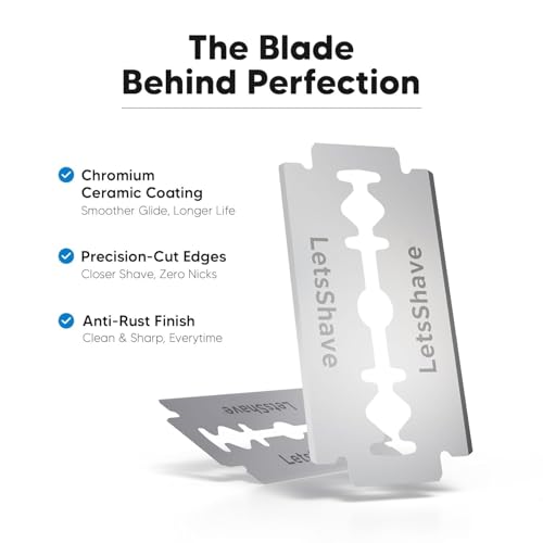 LetsShave Advanced Double Edge Razor Blades – Pack of 50 | Stainless Steel Blades for Signature Razor & All DE Safety Razors | Sharp, Smooth & Safe Shave - Image 2