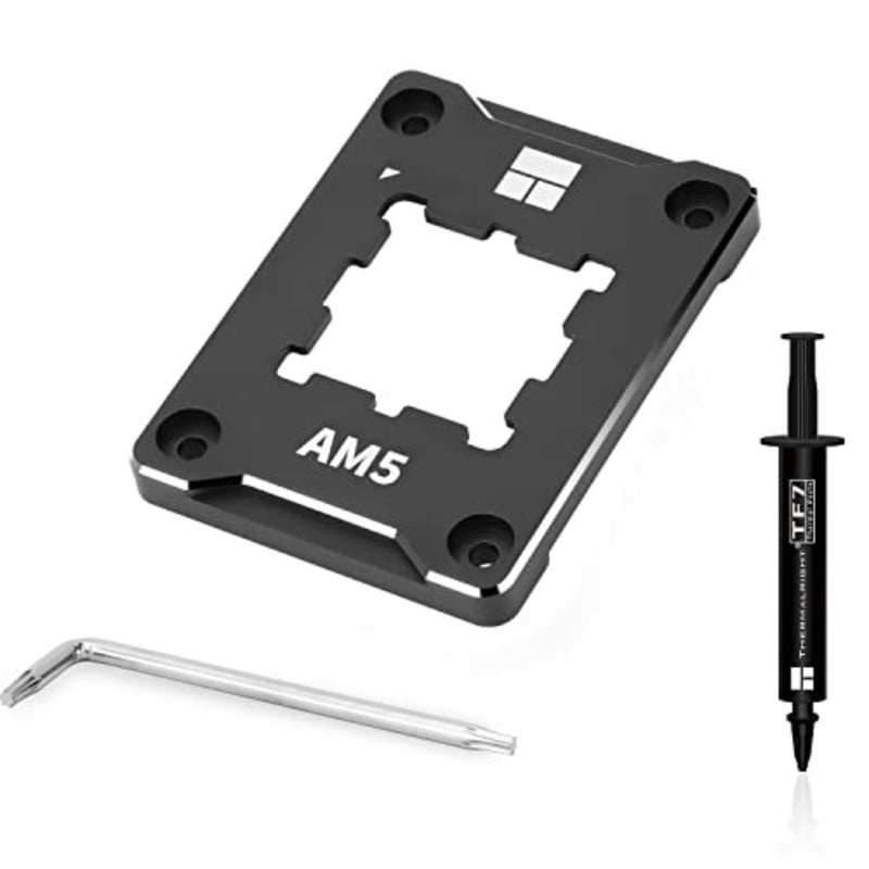 حامل وحدة المعالجة المركزية ASF-Black AM5 قطعة واحدة لوحدات المعالجة المركزية AMD AM5، إطار مضاد للانحناء من سبائك الألومنيوم، يمنع تشوه المقبس، لمسة نهائية سوداء غير لامعة، تركيب دقيق لا يترك علامات - Image 1