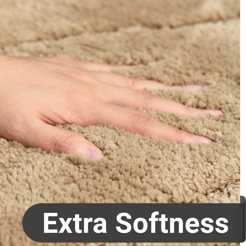 DEXDE Bathroom Rugs Runner 24 x 60 Inch, Extra Long Bathroom Rug Non-Slip Machine Washable Bath Mats, Beige Soft Carpets for Floor, Tub and Shower, Home Decor Accessories - Image 4