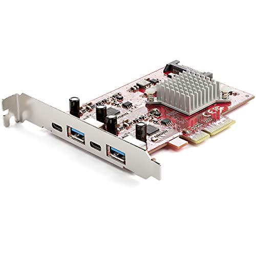 StarTech.com 4-Port USB PCIe Card - 10Gbps USB PCI Express Expansion Card w/ 2 Controllers - 2X USB-C & 2X USB-A Ports (USB 3.2/3.1 Gen 2) - USB/USB-C PCI-e Card - Full Profile (PEXUSB312A2C2V) - Image 1