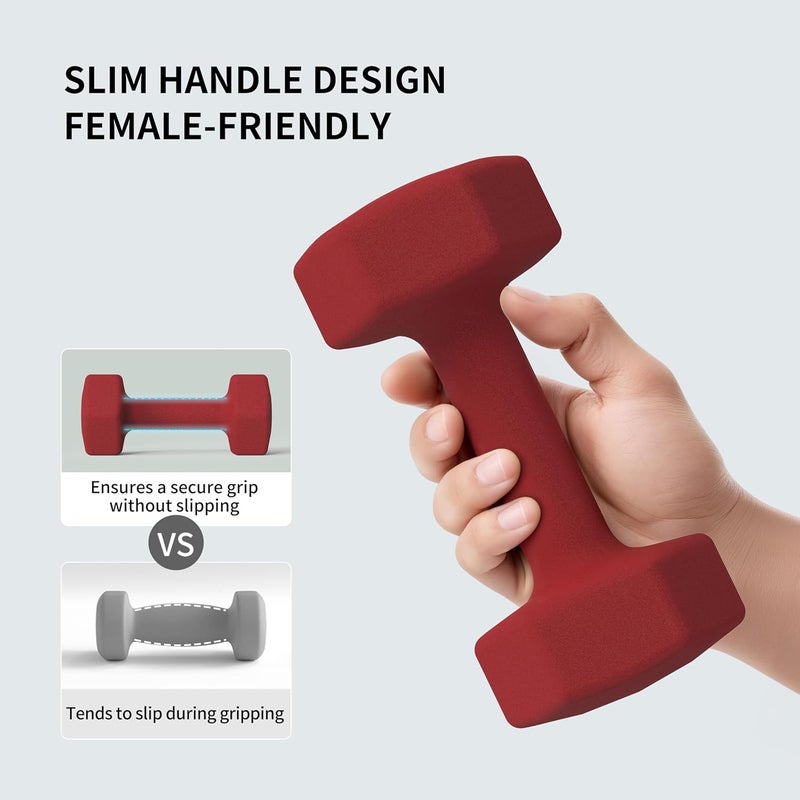 PROIRON Hex Neoprene Dumbbell Set - 2x5KG - Image 4