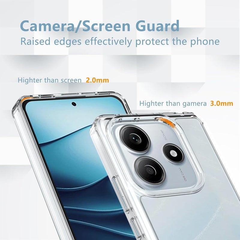 Nishtech غطاء خلفي شفاف هجين ناعم رفيع مضاد للغبار لجهاز Redmi Note 14 5G مع حماية الكاميرا - Image 3