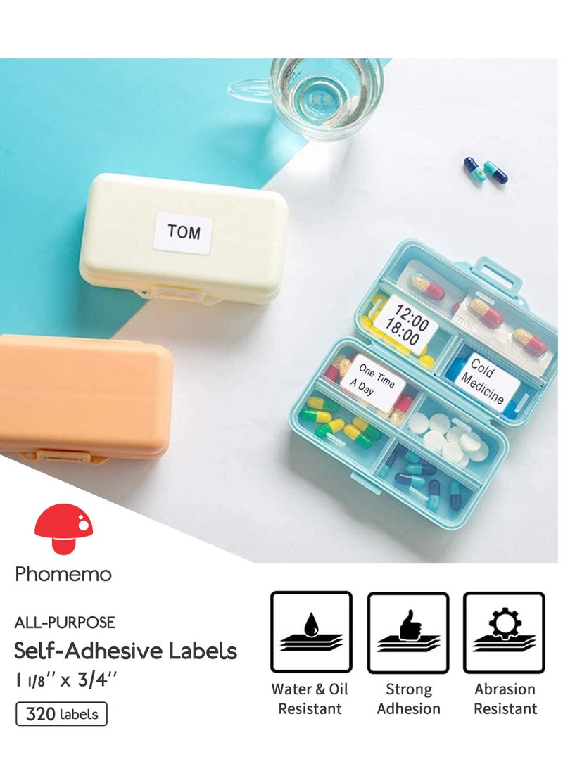 phomemo - 3 Rolls Multi-Purpose Square Self-Adhesive Label for M110/ M120/ M200/ M220/ M221 Label Printer, 30x20mm, 320 Labels/Roll (White) - Image 1