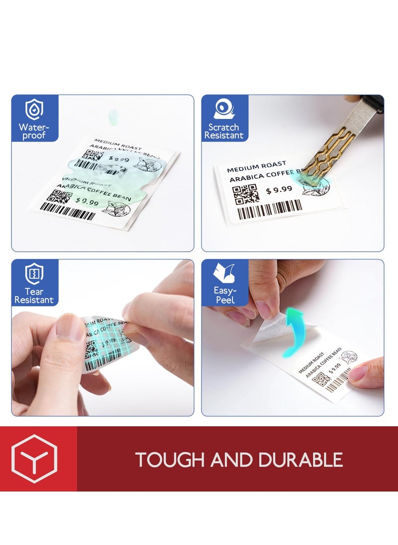 phomemo - 3 Rolls Multi-Purpose Square Self-Adhesive Label for M110/ M120/ M200/ M220/ M221 Label Printer, 30x20mm, 320 Labels/Roll (White) - Image 1