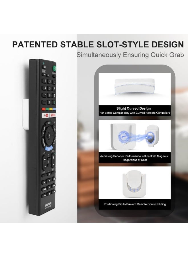 4 PCS Magnetic Remote Control Holder Wall Mount, Innovative Slot Design for Effortless Organization of Home, Office, and School Supplies - Organize and Fix Remotes with Ease - Image 5