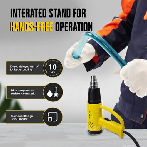 ALPRO Professional Tools ALPRO HG2000 Professional Heat Gun 2000W with Steel Nozzle, Temp. Control, Variable Speed, Lightweight Design for Professionals & Industrial Applications - Image 5