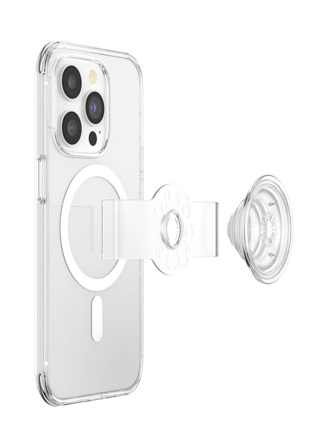 POPSOCKETS غطاء بوب سوكيتس لجهاز آيفون 14 برو مع قبضة الهاتف وانزلاق متوافق مع ماغسيف، غطاء هاتف لجهاز آيفون 14 برو، متوافق مع الشحن اللاسلكي - شفاف - Image 4