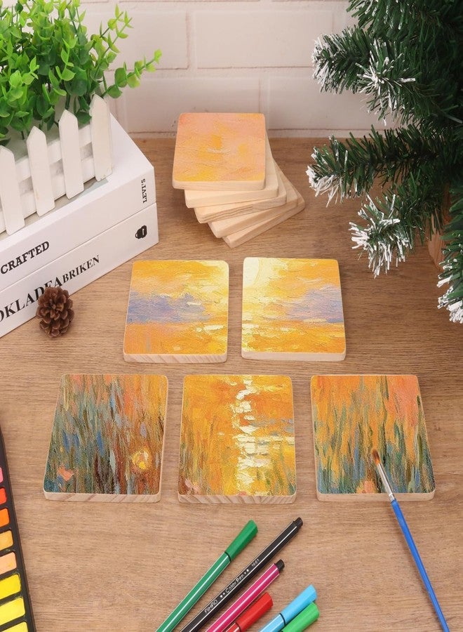 JUNERUSH Unfinished Pine Wood Coasters Set of 4 | 4 Inch Round Wooden Coasters for Art & Craft | 12mm Thick Wood Coasters for Craft, Painting, Engraving & DIY | Tea & Coffee Table Protection - Image 5