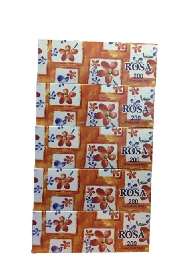 Generic ROSA FACIAL Soft Tissue - 200 Sheetsx5 boxes, 2 Ply 