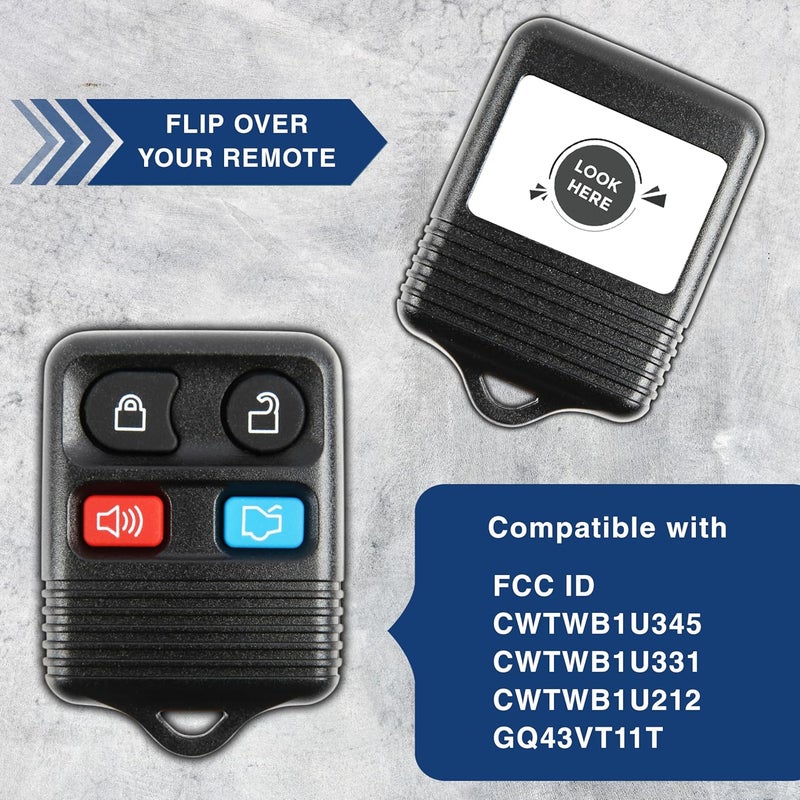 KeylessOption Replacement Keyless Entry Remote Control Car Key Fob - Black - Image 4