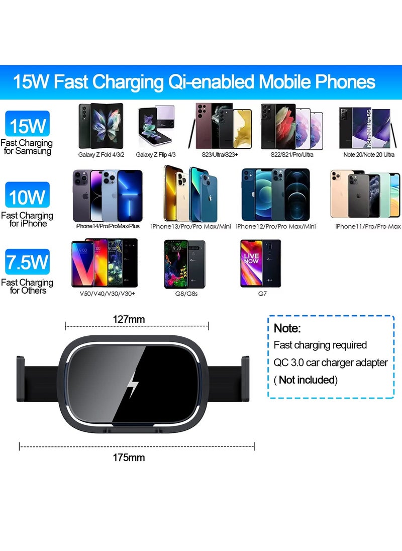 Wireless Car Charger for Galaxy Z Fold 5/4/3, 15W Fast Charging Car Mount, Air Vent Charging Car Phone Holder