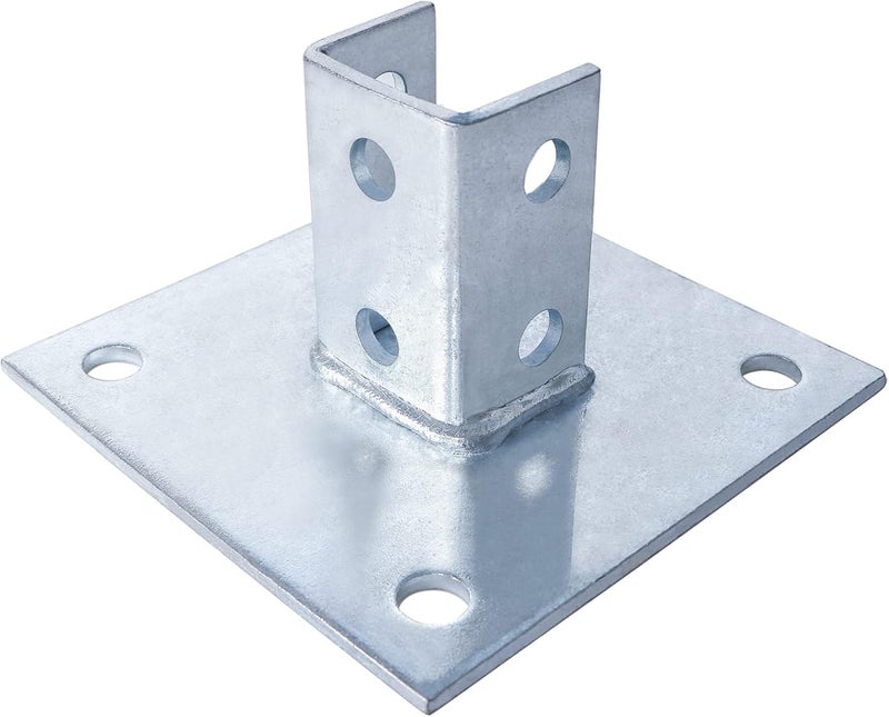 Skelang قاعدة عمود ستروت سكلانج 4 قطع، قاعدة مربعة 4 ثقوب 6" x 6" لقناة ستروت فردية 1-5/8" - Image 2