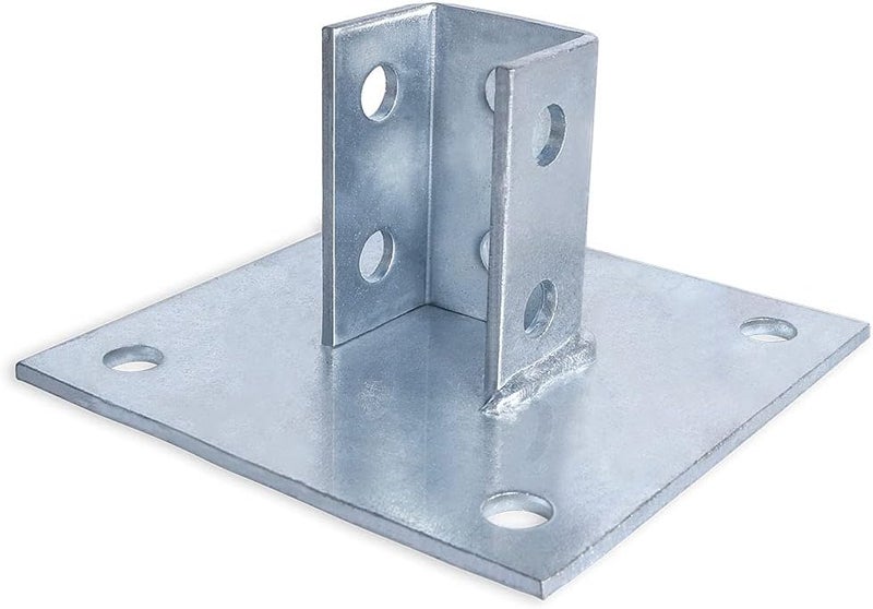 Skelang قاعدة عمود ستروت سكلانج 4 قطع، قاعدة مربعة 4 ثقوب 6" x 6" لقناة ستروت فردية 1-5/8" - Image 4