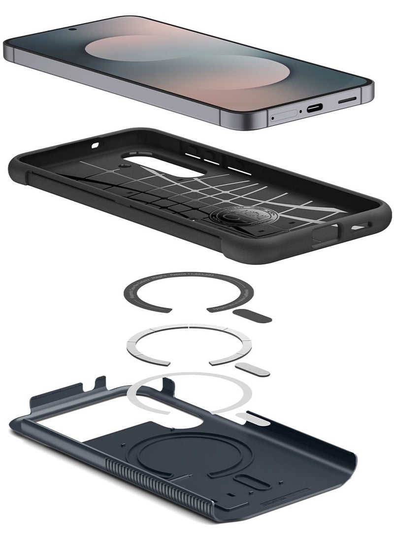 Spigen Slim Armor Magfit for Samsung Galaxy S25 FE Case Cover MagSafe with Kickstand - Metal Slate - Image 3
