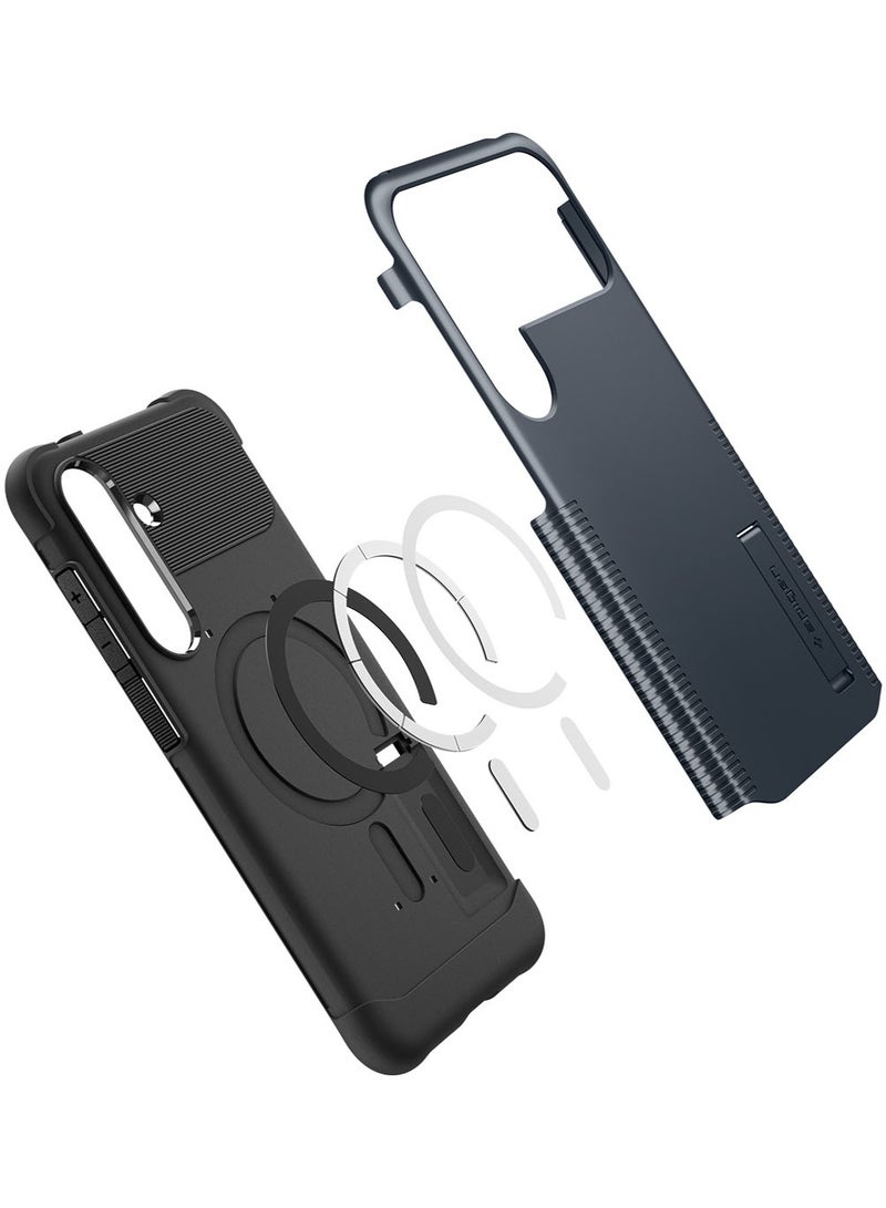 Spigen Slim Armor Magfit for Samsung Galaxy S25 FE Case Cover MagSafe with Kickstand - Metal Slate - Image 4