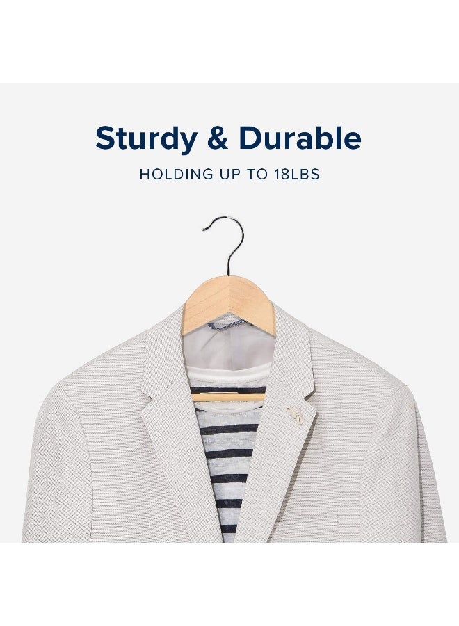 HOUSE DAY 20 Pack Grain Unfinished Wooden Hangers Clothes Hangers Smooth Finish Wooden Hangers for Closet Heavy Duty Hangers Solid Wood Hangers Suit Hangers for Clothes, Jacket, Shirt, Dress. - Image 3