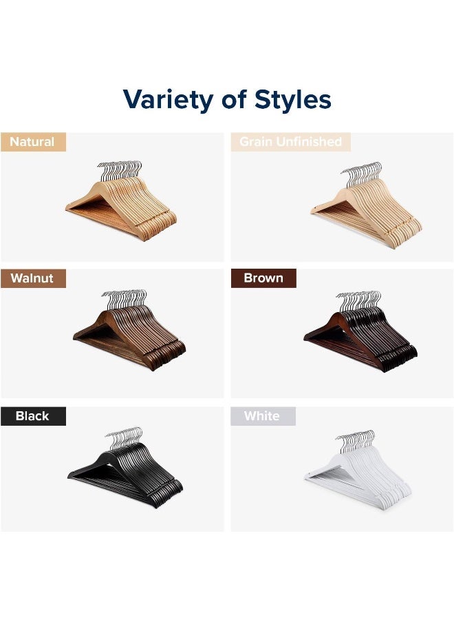 HOUSE DAY 20 Pack Grain Unfinished Wooden Hangers Clothes Hangers Smooth Finish Wooden Hangers for Closet Heavy Duty Hangers Solid Wood Hangers Suit Hangers for Clothes, Jacket, Shirt, Dress. - Image 5