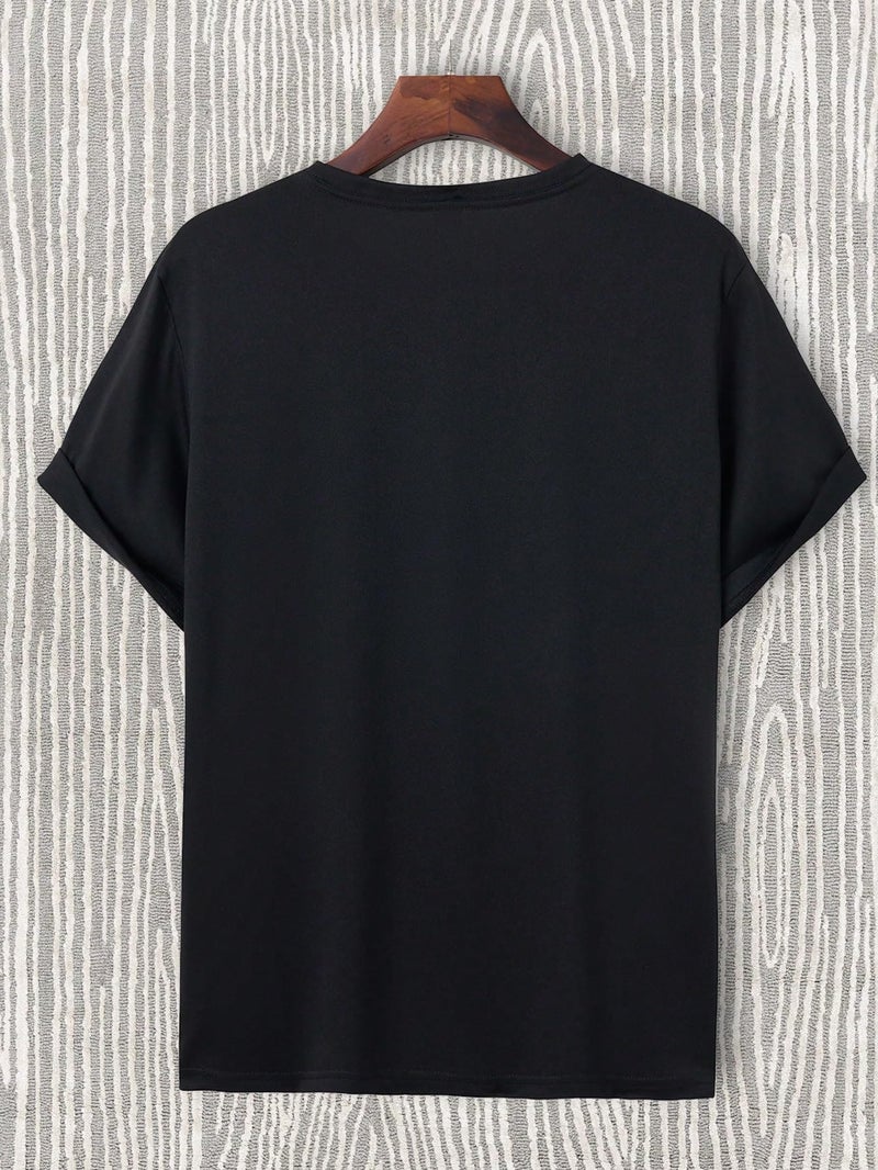 Floerns Men's Cross Print Short Sleeve T Shirt Crewneck Tee Shirts Black Dull XX-Large - Image 2