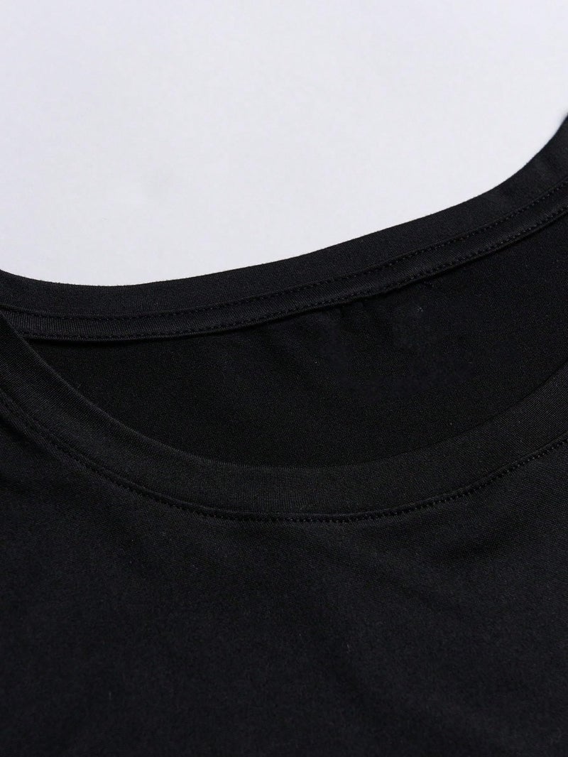 Floerns Men's Cross Print Short Sleeve T Shirt Crewneck Tee Shirts Black Dull XX-Large - Image 5